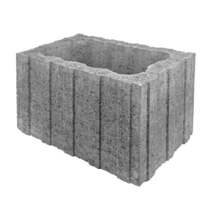 KK Kavicsbeton Bordás kosár 45x30x30 cm - kristály